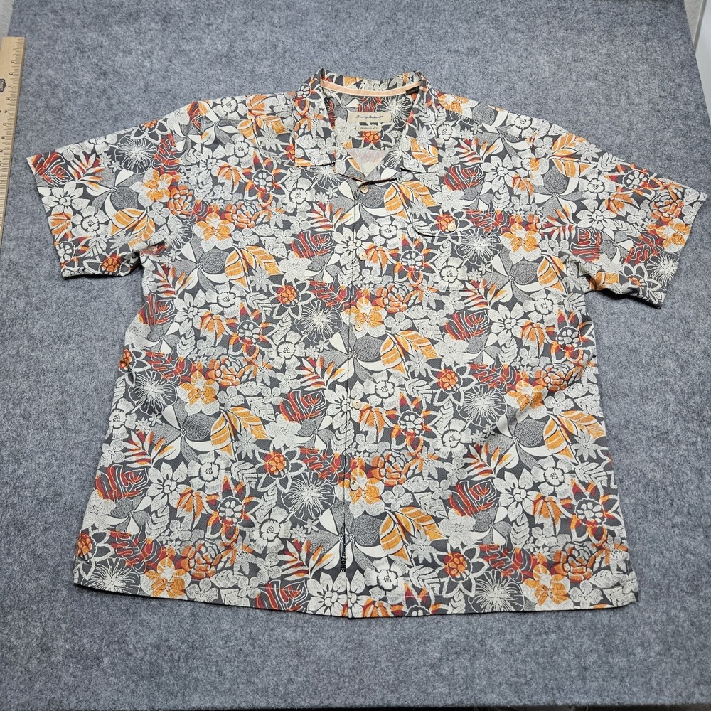 Tommy Bahama Men's XL‎ Hawaiian Lotus Silk Shirt